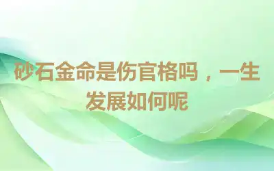 砂石金命是伤官格吗，一生发展如何呢