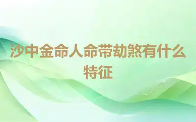 沙中金命人命带劫煞有什么特征