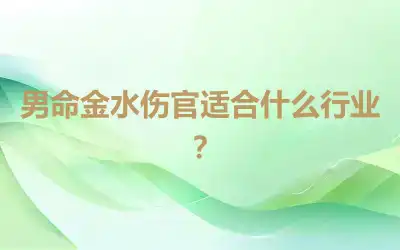 男命金水伤官适合什么行业？