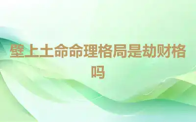 壁上土命命理格局是劫财格吗