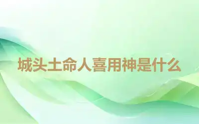 城头土命人喜用神是什么