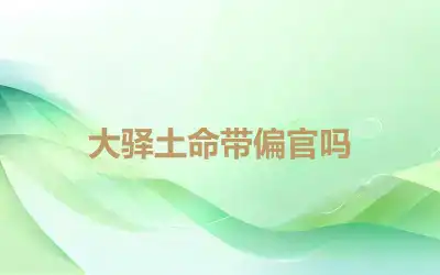 大驿土命带偏官吗