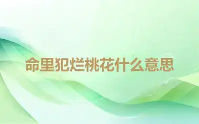 命里犯烂桃花什么意思