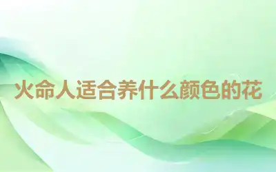 火命人适合养什么颜色的花