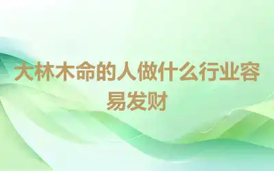 大林木命的人做什么行业容易发财