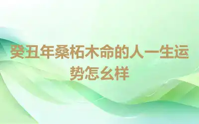 癸丑年桑柘木命的人一生运势怎幺样