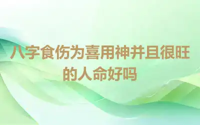 八字食伤为喜用神并且很旺的人命好吗