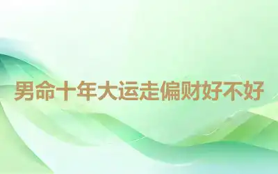 男命十年大运走偏财好不好