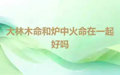 大林木命和炉中火命在一起好吗