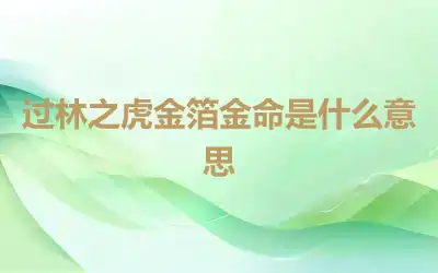 过林之虎金箔金命是什么意思