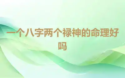 一个八字两个禄神的命理好吗